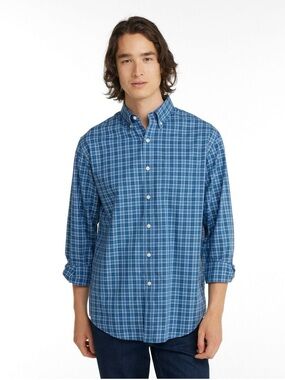 L.L. Bean Blue Tattersall Check Button Down Large - Coastal Prep Grandpacore